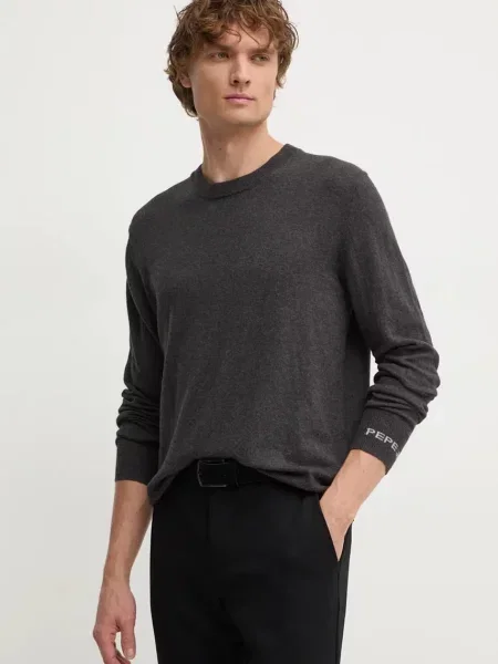 Pepe Jeans Pulover s primesjo volne NEW ANDRE CREW NECK siva