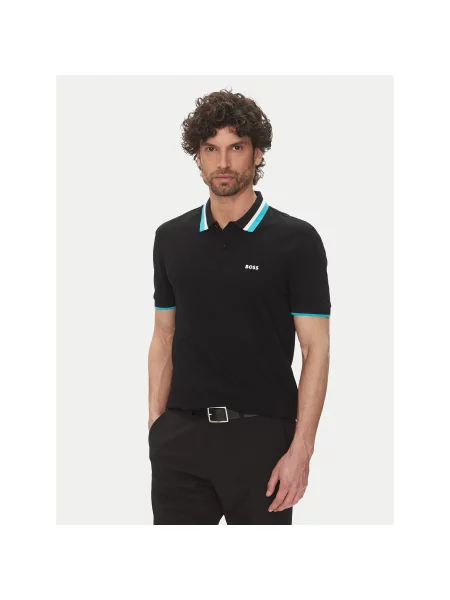 BOSS Polo majica Paddy Ap Heritage Regular Fit črna