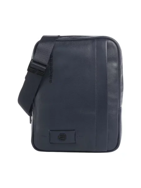 Torba crossbody Piquadro skórzana niebieska
