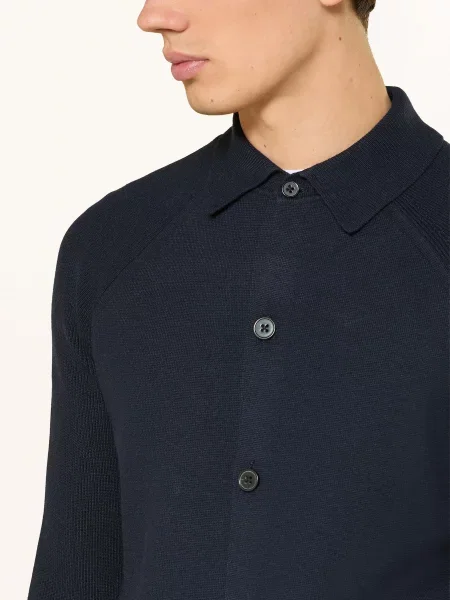 Reiss Úpletová Košile Fitzgerald Regular Fit tmavě modrá