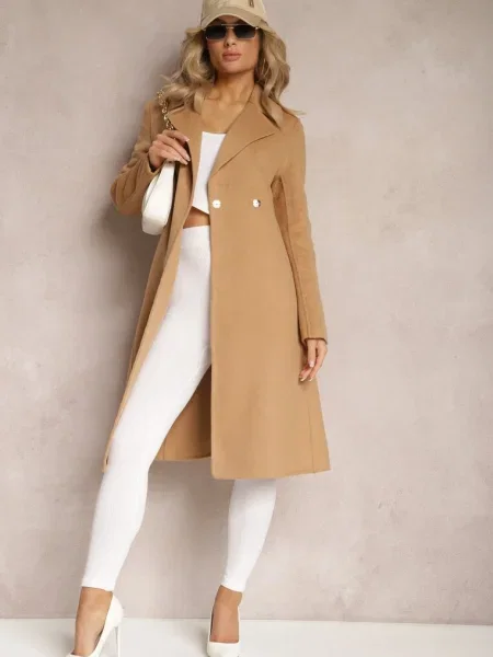 Palton Neted cu din și Închidere cu Capse Arkella maro