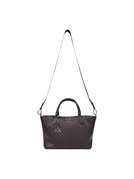 Shopperka Armani Exchange skórzana brązowa