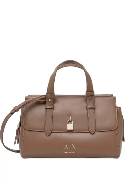 Geantă Armani Exchange cu imagine maro