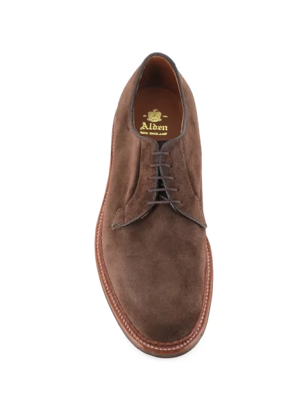 Pantofi derby Alden din piele de căprioară maro