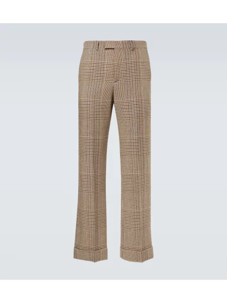 Vlněné kalhoty Valentino béžové