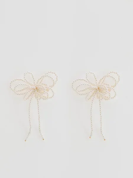 Серьги Reserved с бисером белые