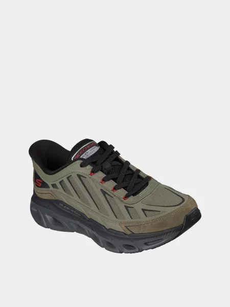 Кожаные повседневные кроссовки Skechers оливковые