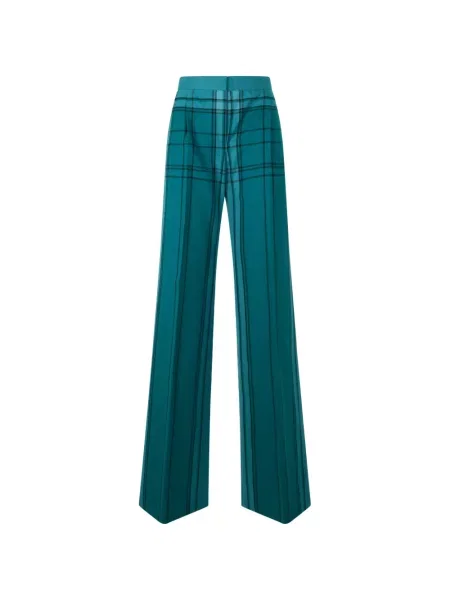 Pantaloni Alberta Ferretti în carouri verde