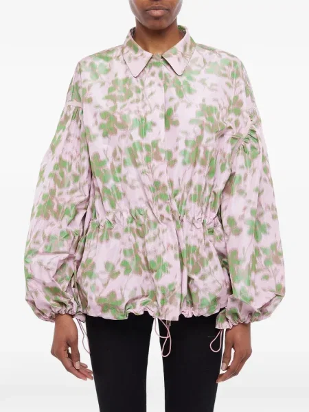 Șnur de strângere geacă Giambattista Valli cu model floral roz