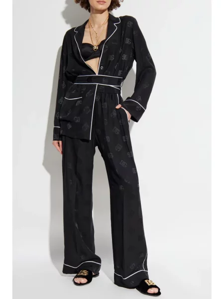 Cămașă Dolce & Gabbana din satin negru