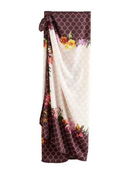 B by Ted Baker Fustă ecru / ciocolatiu roz deschis galben