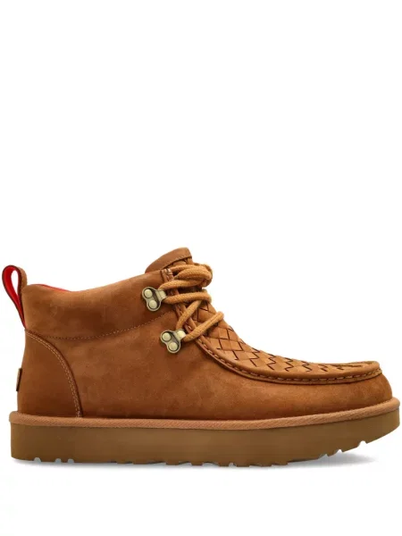 Botine Ugg cu șireturi din dantelă maro