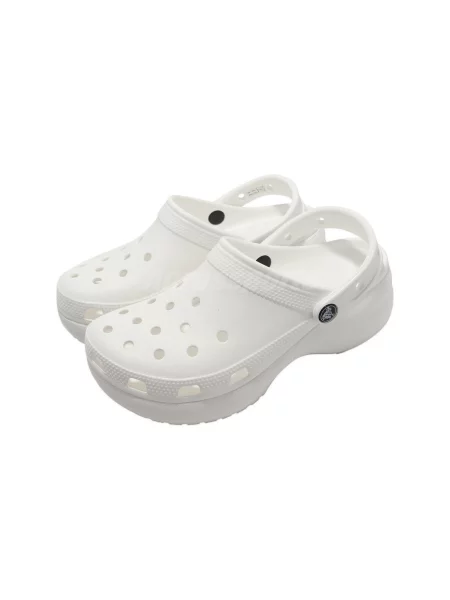Klasične natikače Crocs s platformom bijela