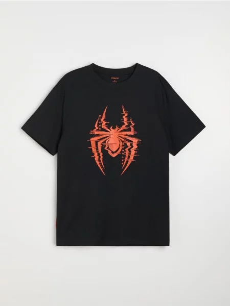 Sinsay comfort tričko s potiskem Spider-Man černá