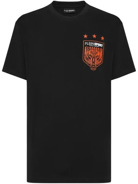 Tricou Plein Sport cu dungi de tigru negru
