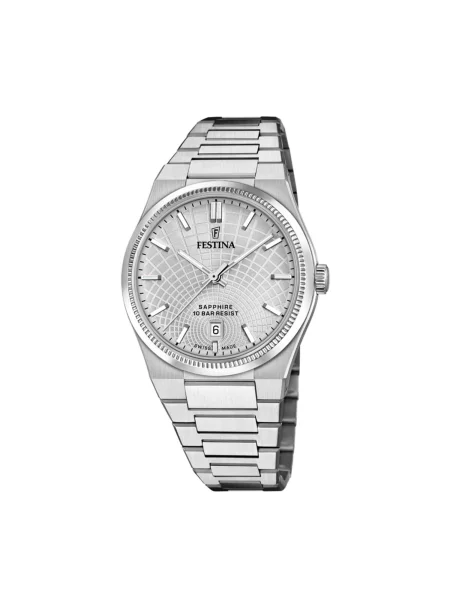 FESTINA Analogové hodinky Date watch Rivé Swiss Made' šedá