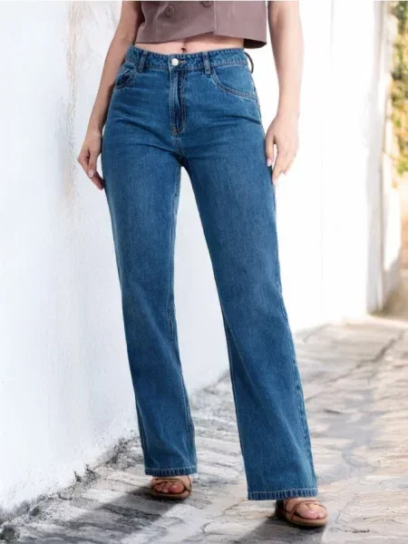 Джинсові штани карго-джогери синій