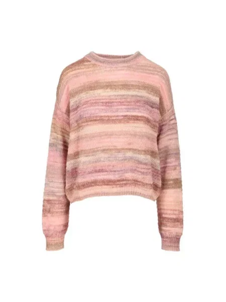 Sweter Amish wełniany boho różowy