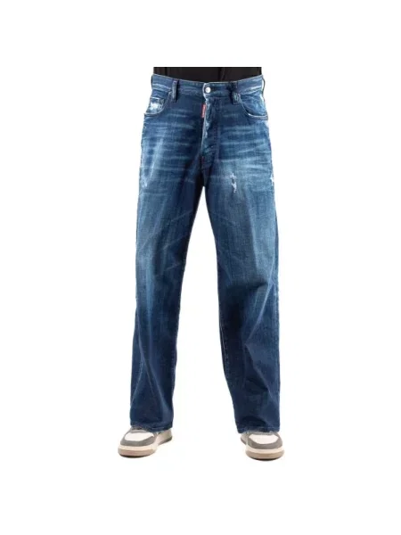 Jeansy straight leg Dsquared2 niebieskie