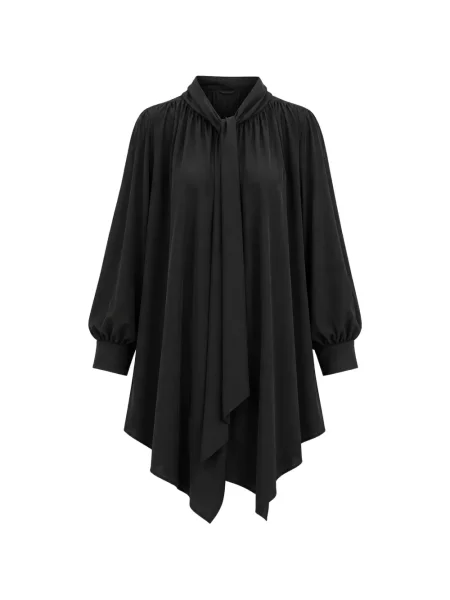 Rochie Chloé asimetrică drapată negru