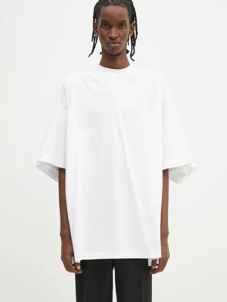 VETEMENTS tricou din Merged Double Oversized neted alb