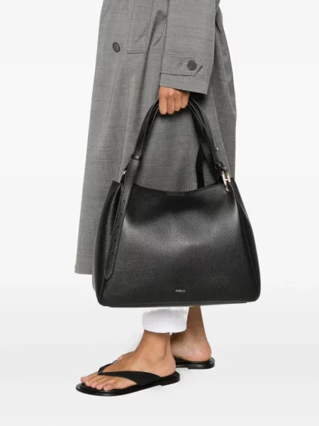 Geantă shopper Furla din piele negru