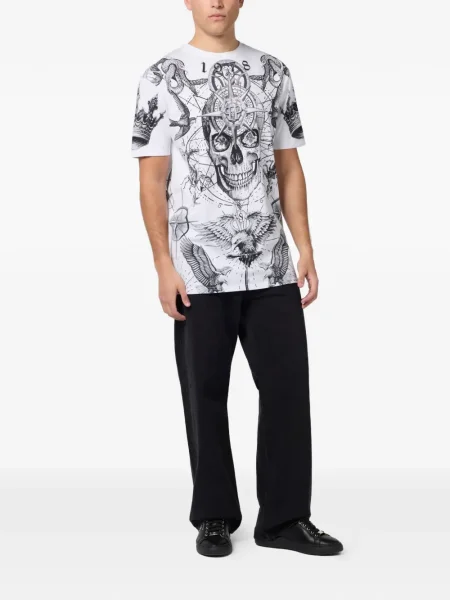 Tricou Philipp Plein cu imagine alb