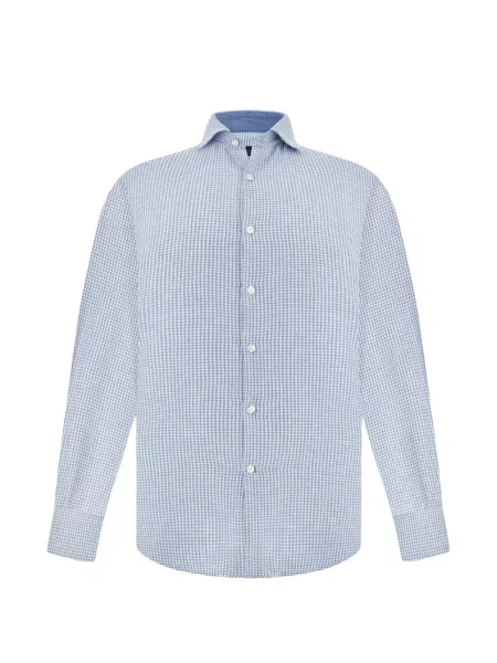 Cămașă Paul & Shark cu model pepito de flanelă albastru