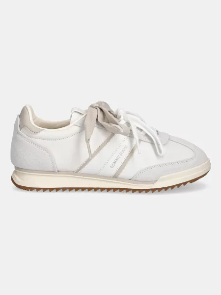 Sneakers Tommy Jeans Tjw Low Profile Runner Lthr Mix Écru bej