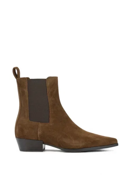 Cizme scurte Strategia Shoes din piele de căprioară maro