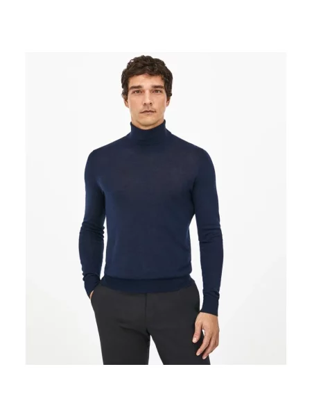 Sweter Hackett wełniany niebieski