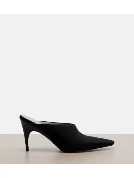 Mules Balenciaga σουέντ μαύρο