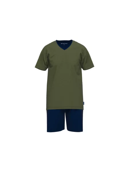 TOM TAILOR Kratka pižama temno / kaki modra