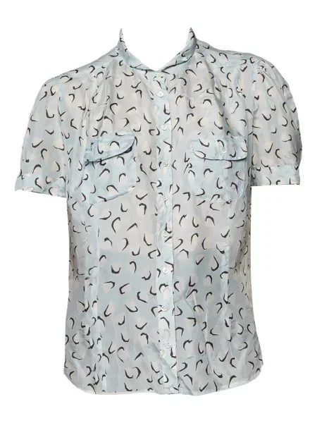 Jedwabna jedwabna bluzka Weekend Max Mara niebieska