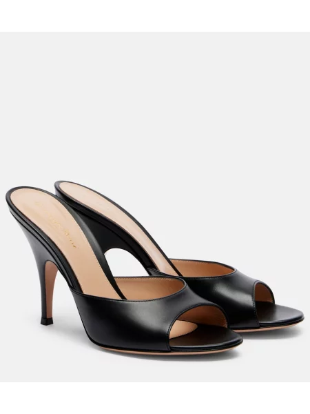 Papuci tip mules Gianvito Rossi din piele negru