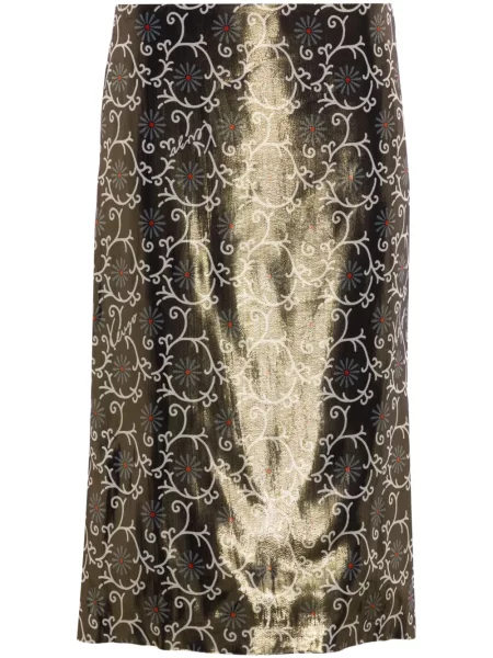 Fustă tip creion Kenzo cu model floral cu imagine auriu