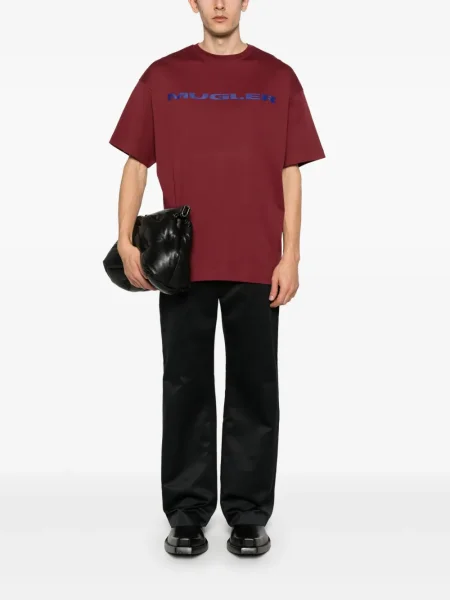 Tricou Mugler cu aplicații roșu