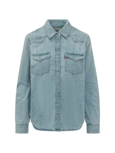Decupat gulerat blugi Levi's® cu talie înaltă albastru