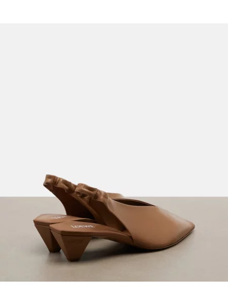 Pantofi cu toc Loewe din piele slingback maro