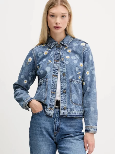 Desigual geacă jeans DAISY de tranziție albastru