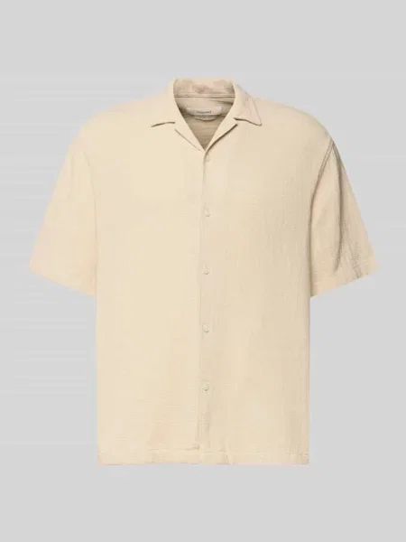 Koszula casualowa o kroju relaxed fit z czystej bawełny model RLXCAL' Selected Homme beżowa