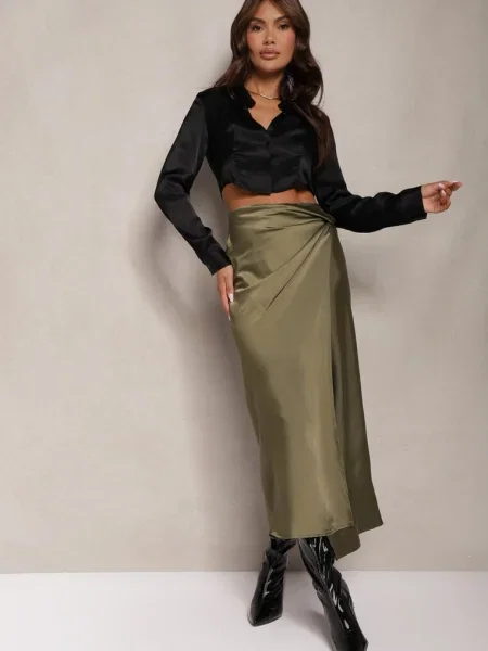 Fustă Înfășurată Talia Înaltă Onadea verde