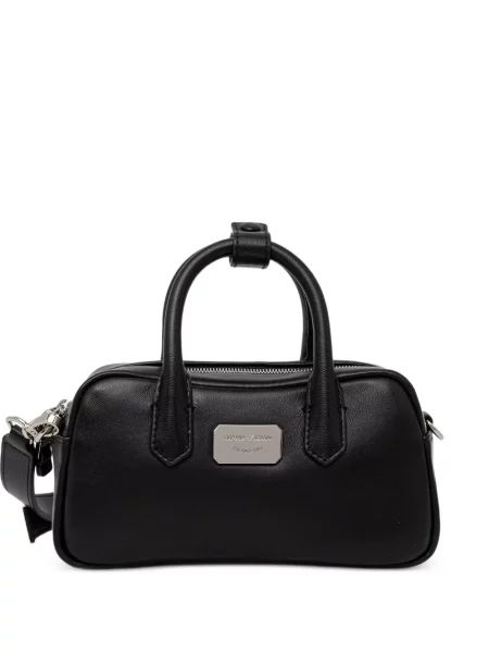 Geantă Emporio Armani cu autograf negru