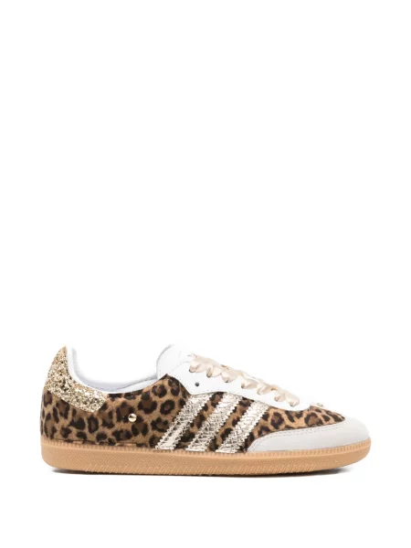 Pruhované tenisky Adidas Samba s potiskem bílé