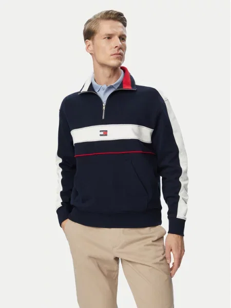 Tommy Jeans Суитшърт Cblock Тъмносин