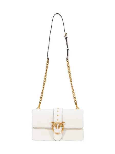 Torebka skórzana Pinko skórzana elegancka biała