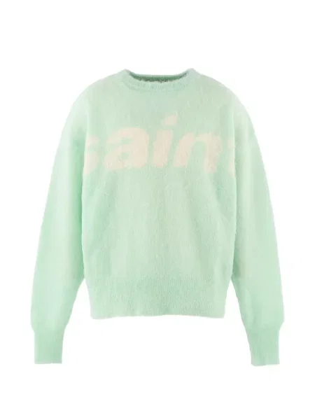 Pulover Saint Mxxxxxx de mohair cu autograf verde