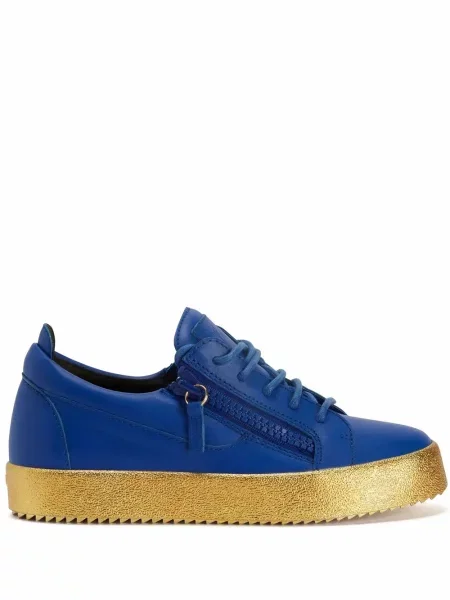 Sneakerși Giuseppe Zanotti Frankie cu șireturi din dantelă albastru