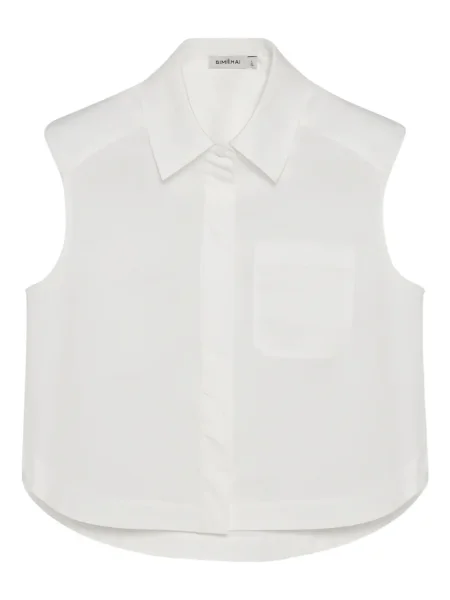 Kołnierzykowy koszula Simkhai bez rękawów biała