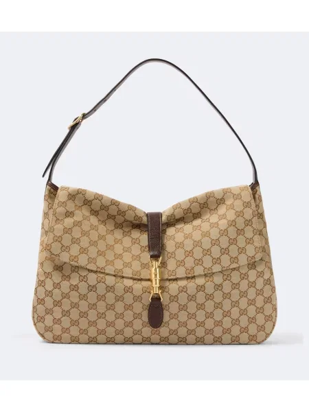 Geantă Gucci Jackie din canvas bej